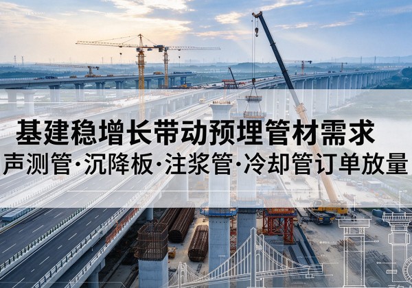 云和基建稳增长带动预埋监测管材需求，声测管、沉降板、注浆管订单持续放量